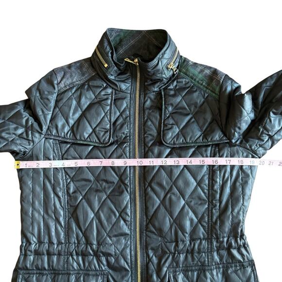 Sam Edelman Women's Lexi Quilted Jacket with Plaid Trim- Size Small - Picture 13 of 16